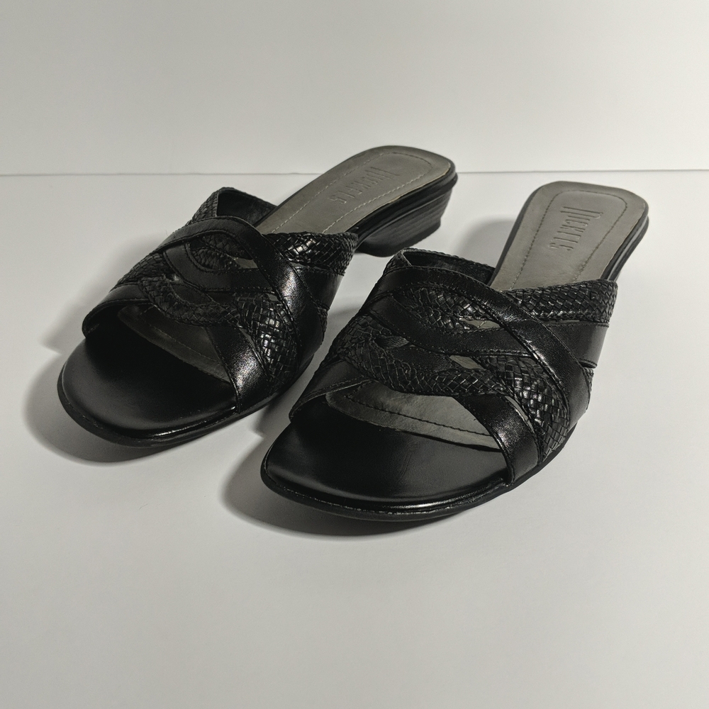 Nickels | braided leather heel slide on sandals 6.5M